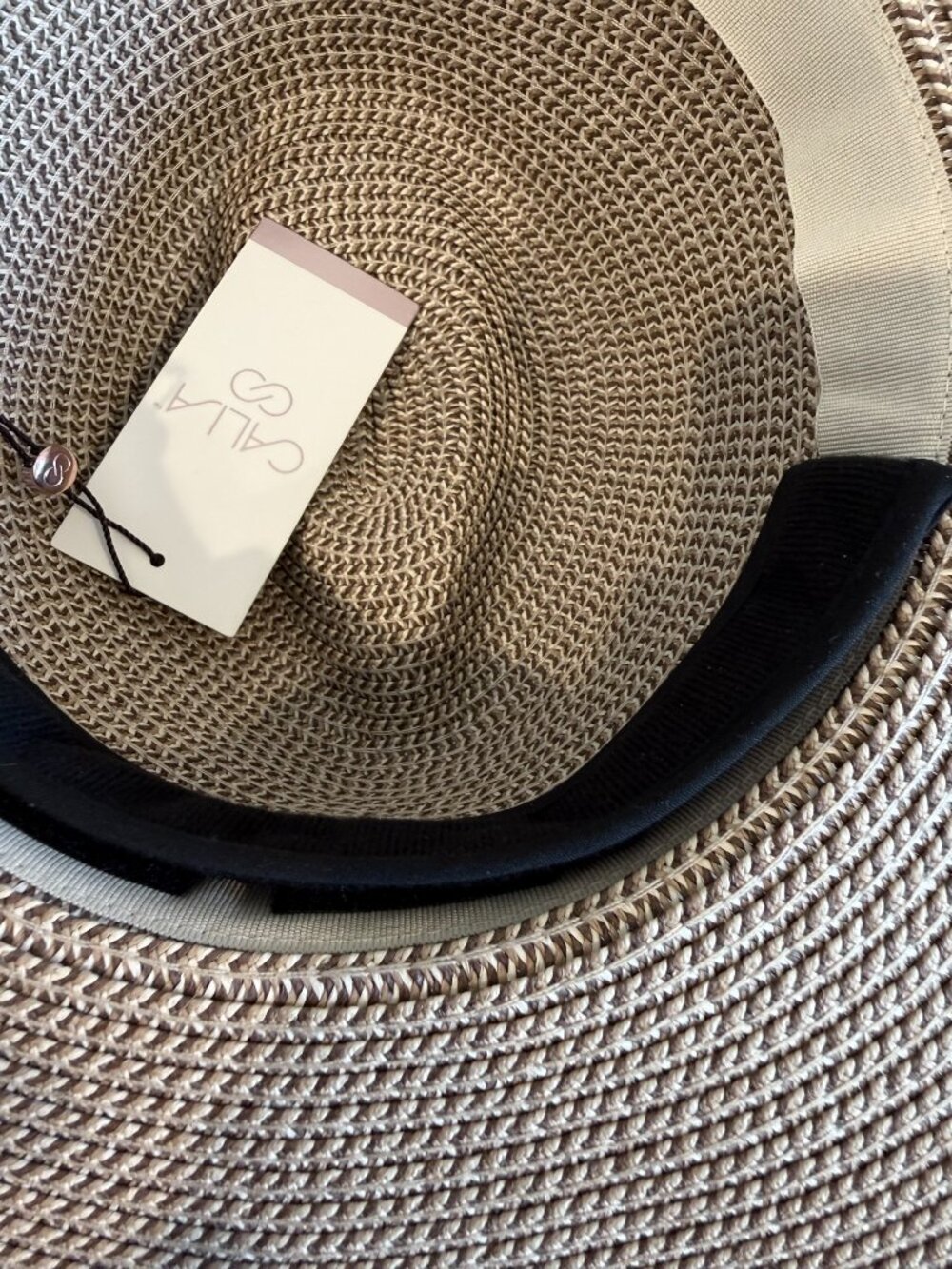 CALIA Sedona Hat Natural/Brown Straw Wide Brim Sun Hat NWT - Picture 11 of 13